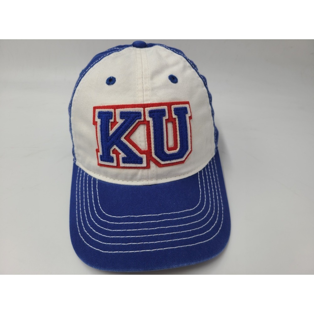 University of Kansas Jayhawks Legacy Strapback Adjustable Hat Cap‎ KU NCAA White